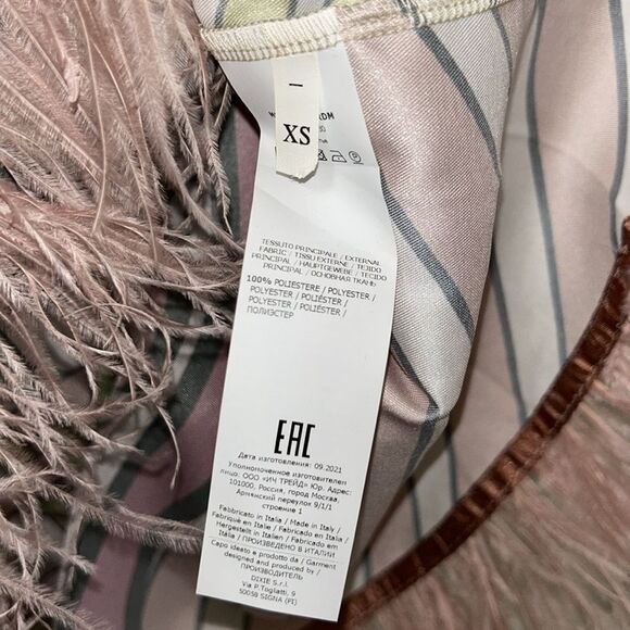 Dixie Collection Printed Green & Pink Mini Lightweight Sleeveless Dress(Size XS) - Picture 7 of 8